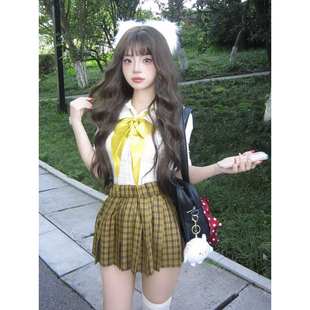 软妹穿搭jk短裙学院风上衣女 日系JK制服衬衫 修身 小岛短袖 衬衣夏季