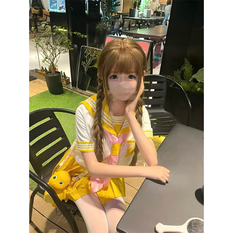 日系校服风青春少女JK套装原创正版黄色中间服短袖上衣校供感软妹