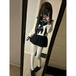 学院风JK制服海军领基础款水手服学生甜妹穿搭校供短裙日系套装女