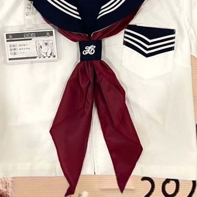 三角巾jk水手服领巾基础款学院风纯色制服日系手打大领结刺绣环扣