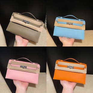 手工缝制掌纹mini一代凯莉包进口Epsom皮斜挎手提女包宴会手拎包