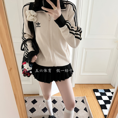 Adidas阿迪达斯三叶草华夫格男女运动外套夹克JW0109