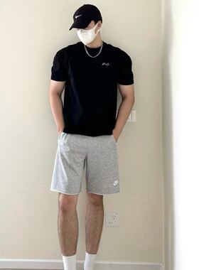 Nike耐克短裤男夏新款休闲宽松灰色针织运动五分裤DX0767-063