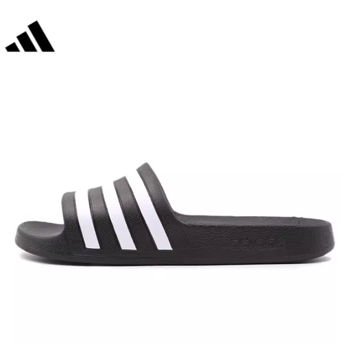 adidas/阿迪达斯厚底外穿一体成型居家休闲男女一字拖鞋黑F35543