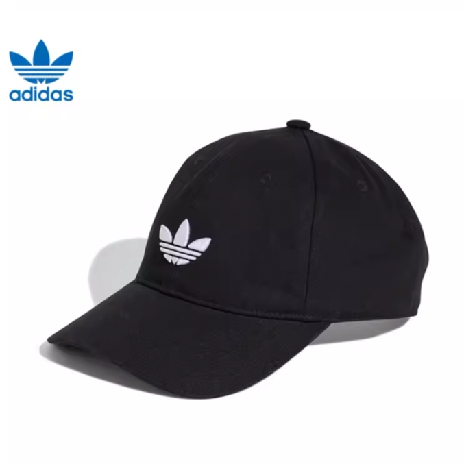 adidas/阿迪达斯刺绣鸭舌帽男女情侣款黑色JC6023