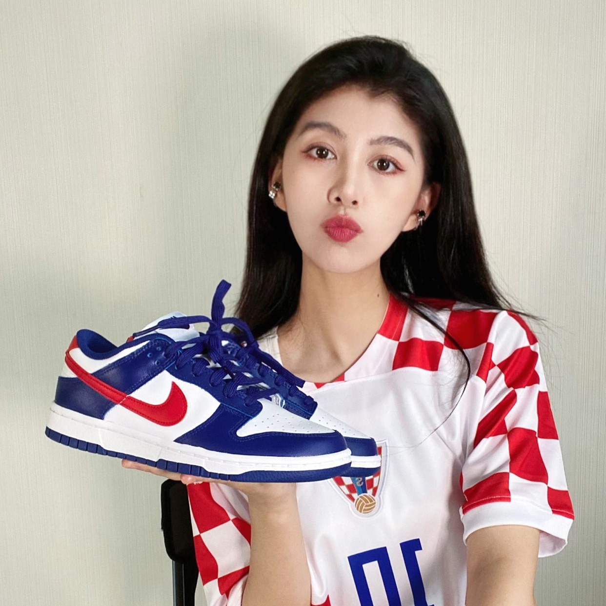 Nike耐克 男女板鞋运动复古白蓝红经典DUNK LOW 低帮胶底DD1503