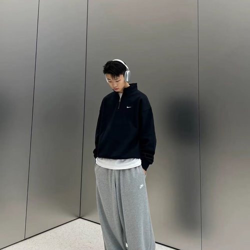 Nike耐克冬季加绒卫衣立领