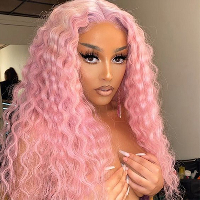 高温丝蓬松个性中分蕾丝逼真假发