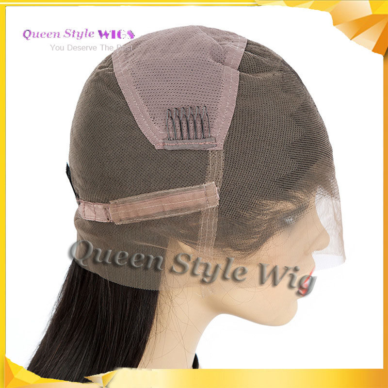 真人发Full lace wig手勾织逼真全蕾丝黑色长直发逼真自然假发套