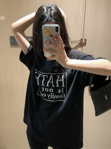 Real shooting in summer pure desire style letter printing loose and versatile Short Sleeve T-Shirt Top trendy girl