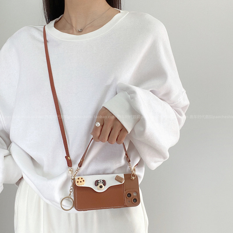 ins卡通立体公仔零钱包适用华为mate70手机壳mate60Pro斜挎背带p70全包nova12Pro新款p60/p50Pro女生款mate50