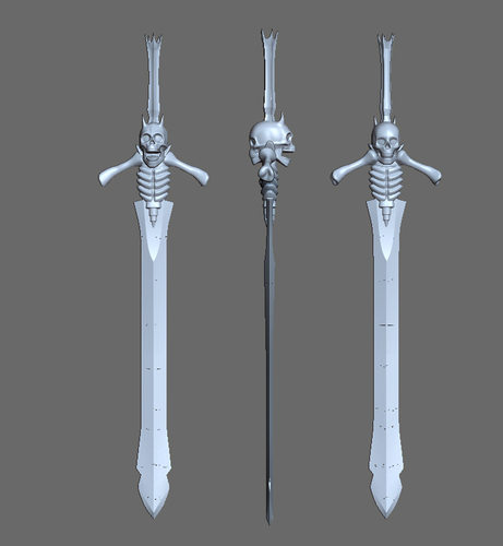 3d打印图纸模型素材STL鬼泣叛逆之刃高精手办雕刻圆雕图F1800