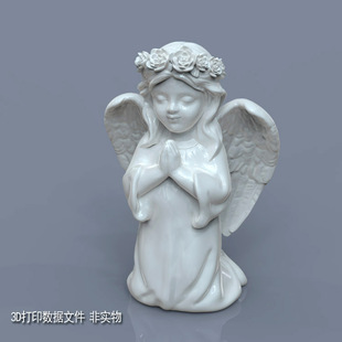 3d打印图纸模型STL天使女孩摆件立体雕刻机圆雕图M602