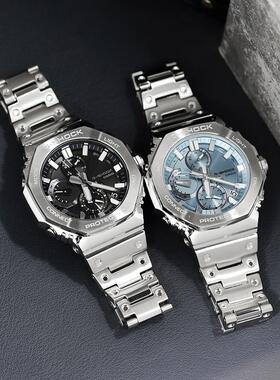 卡西欧G-SHOCK手表男士太阳能蓝牙日产八角全金属指针GMC-B2100AD