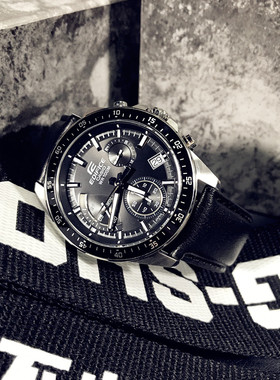 卡西欧手表男CASIO商务edifice皮带钢带防水石英男士手表EFV-540L