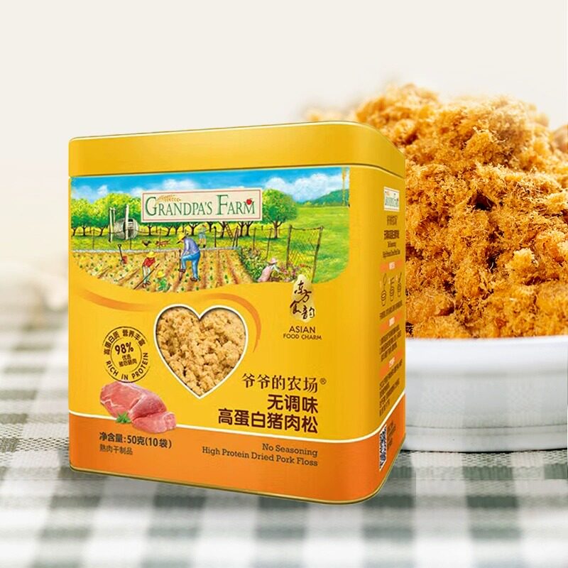 爷爷的农场儿童肉松原味猪肉酥辅食牛肉酥配粥拌饭零食品50g*1罐