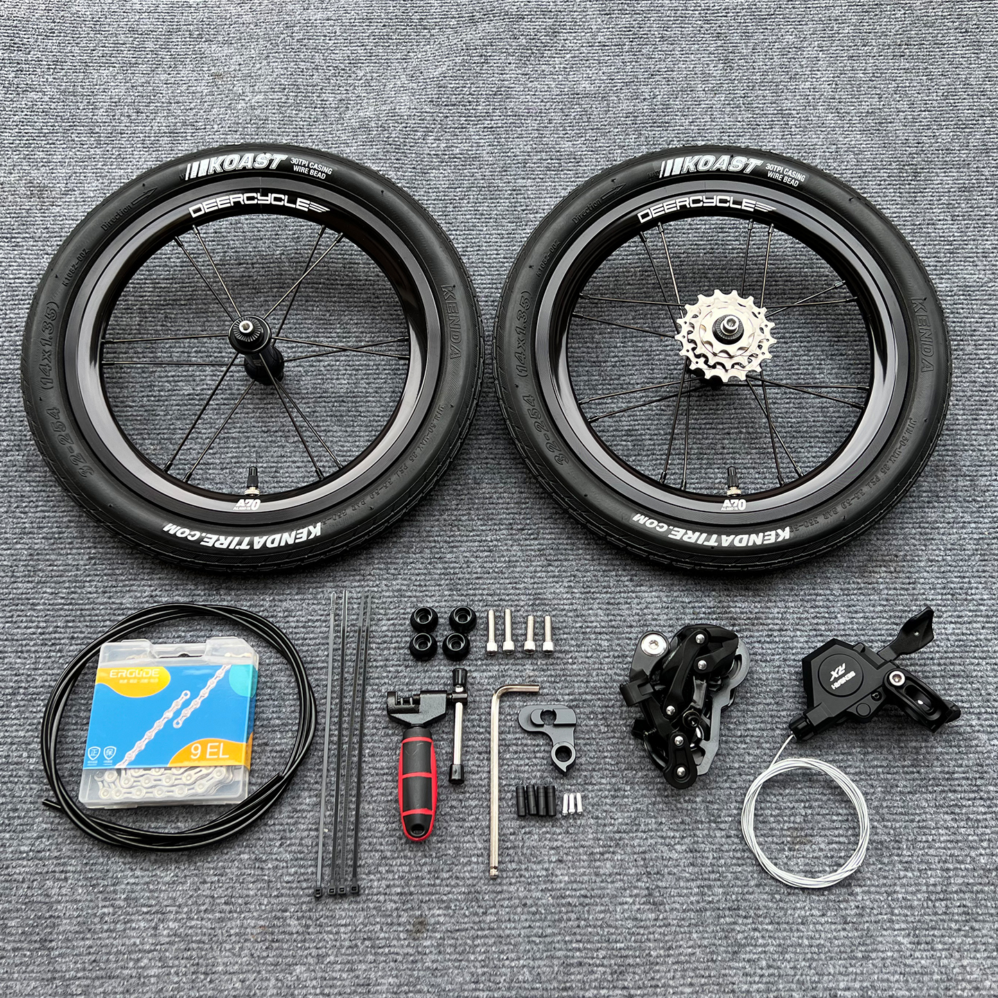 deercycle小轮412外三速轮组