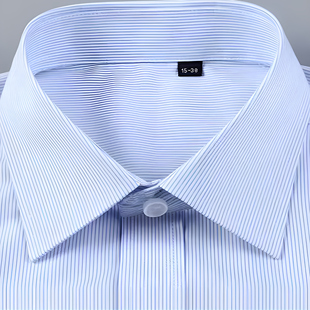 农商银行工作服蓝白条竖纹衬衫大码新款行服男女衬衣农商行职业装