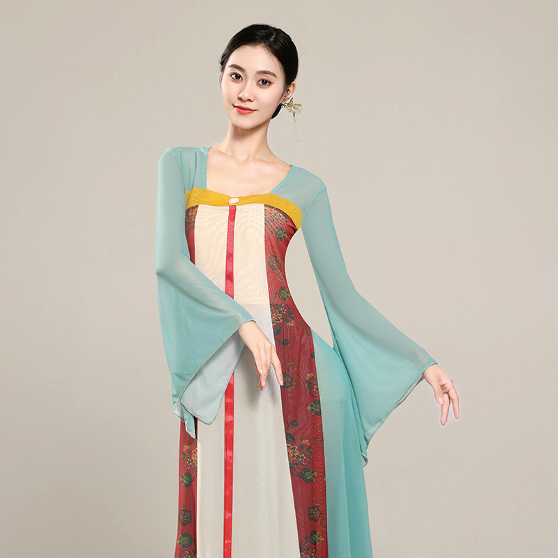 飘带齐胸裙古典舞服汉唐长款纱衣