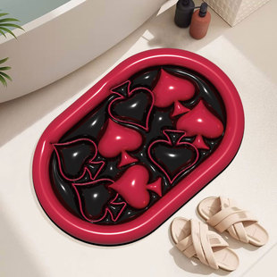 3d立体膨胀地垫浴室硅藻泥吸水垫卫生间防滑脚垫子洗手间厕所地毯