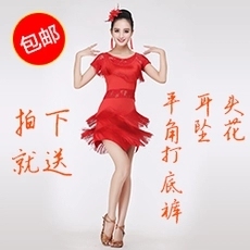 成人拉丁舞服装演出流苏裙 广场舞新款套装舞蹈练习表演服连衣裙