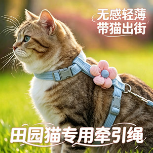 田园猫专用小猫牵引绳猫咪宠物幼猫防挣脱外出背带猫牵引工字链子