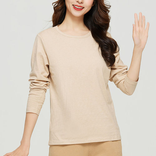 素道有机纯棉显瘦打底胸垫T恤衫