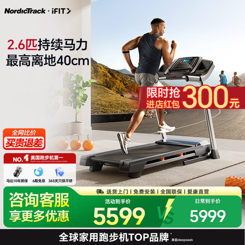 美国爱康跑步机家用小型室内可折叠爬坡走步机专业高端静音T6.5s