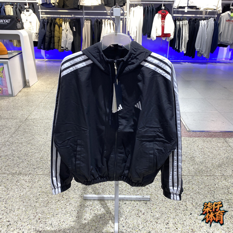 阿迪达斯女防风户外跑步夹克外套