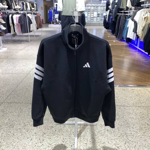 阿迪达斯立领运动休闲针织夹克