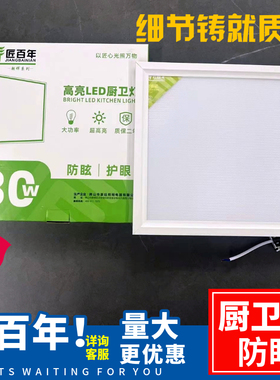 匠百年集成吊顶led灯300x300x600厨房卫生间灯扣板30x30x60平板灯