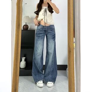 嘻哈ins潮高街潮流痞帅长裤 港风潮男夏季 字母牛仔裤 2024个性 新款