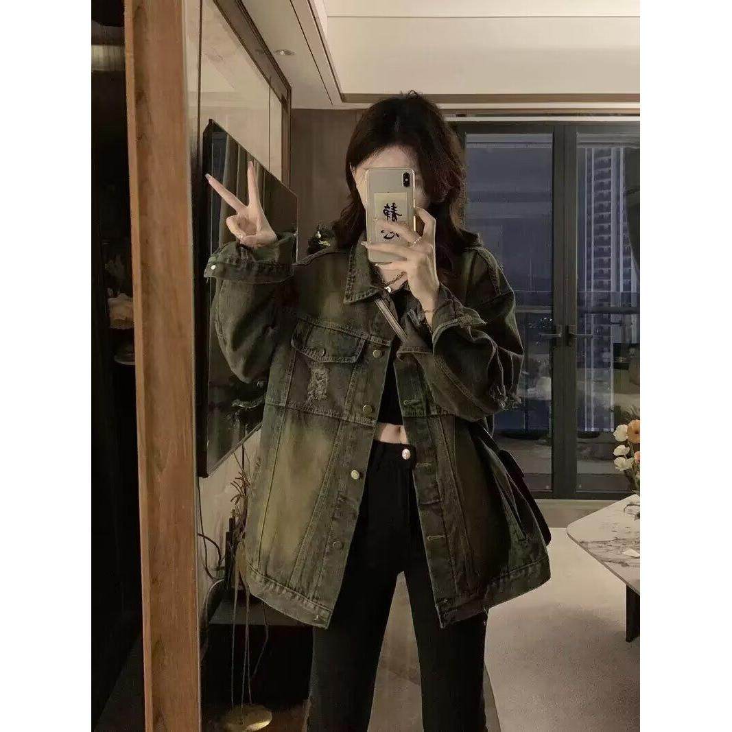 300斤大码胖mm美式高街拼接牛仔外套女高级感显瘦宽松女装夹克潮,女装/女士精品,常规大码外套,淘宝优惠券,粉丝福利购,淘宝优惠卷