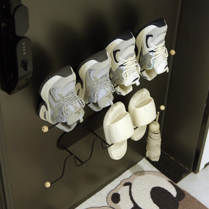 创意磁吸鞋架挂架入户门后鞋架收纳神器家用防盗门上磁铁外穿鞋架