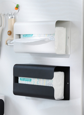 冰箱磁吸纸巾盒壁挂式厨房用纸抽纸盒收纳盒客厅餐巾纸磁铁置物架