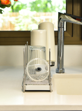 家用304不锈钢水杯沥水架台面杯架倒挂保温瓶收纳餐桌杯子置物架