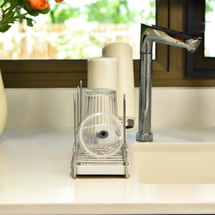 家用304不锈钢水杯沥水架台面杯架倒挂保温瓶收纳餐桌杯子置物架