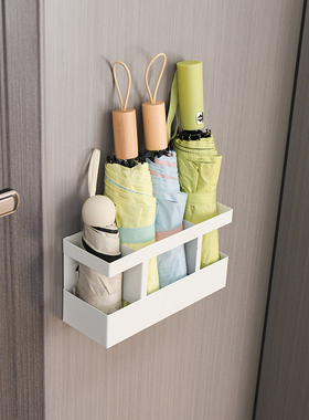 入户门磁吸雨伞收纳架家用门口防盗门后上磁铁置物架壁挂折叠伞架