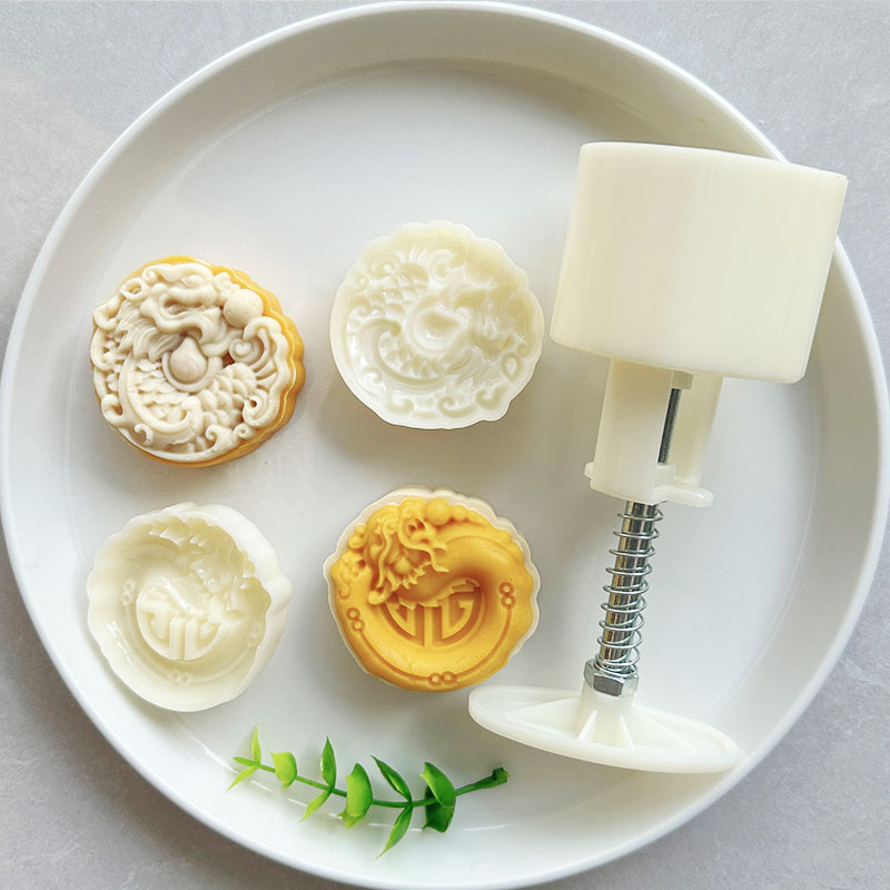 手压式75克立体龙凤麒麟如意朱雀绿豆冰糕食品级家用凤梨酥模具