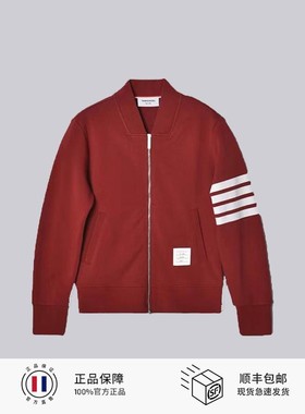 TB夹克美式休闲拉链宽松新款春秋季V领纯棉外套情侣TB&IIII布朗