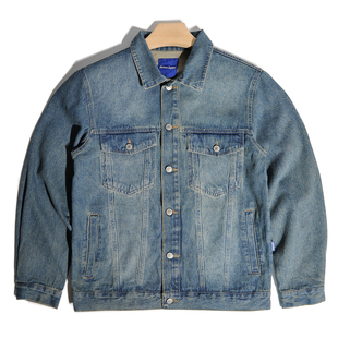 外套男女 复古做旧水洗牛仔夹克休闲日系宽松工装 港风痞帅经典 美式