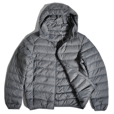 轻薄90白鸭绒排骨连帽羽绒服夹克