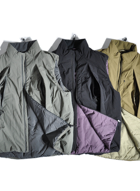 山系户外机能风大口袋立领工装棉马甲日系叠穿保暖棉背心休闲外套