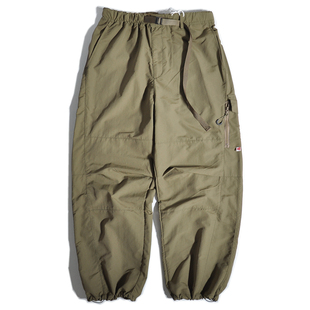 日系机能风宽松直筒廓形休闲束脚裤 山系户外速干防泼水阔腿工装 裤