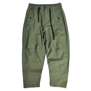 男 日系宽松直筒休闲小脚长裤 山系户外港风机能拼接阔腿锥形工装 裤