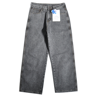 老钱风宽松直筒廓形裤 重磅美式 复古美拉德阿美咔叽阔腿老爹牛仔裤