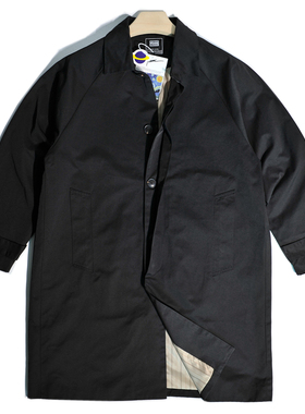 英伦港风雅痞帅巴尔玛肯风衣日系CityBoy宽松休闲中长款大衣外套