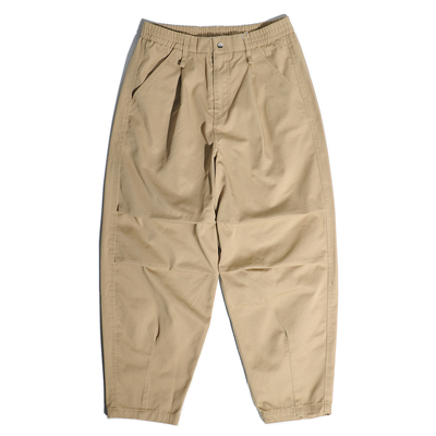 山系港风双褶Chino阔腿锥形裤