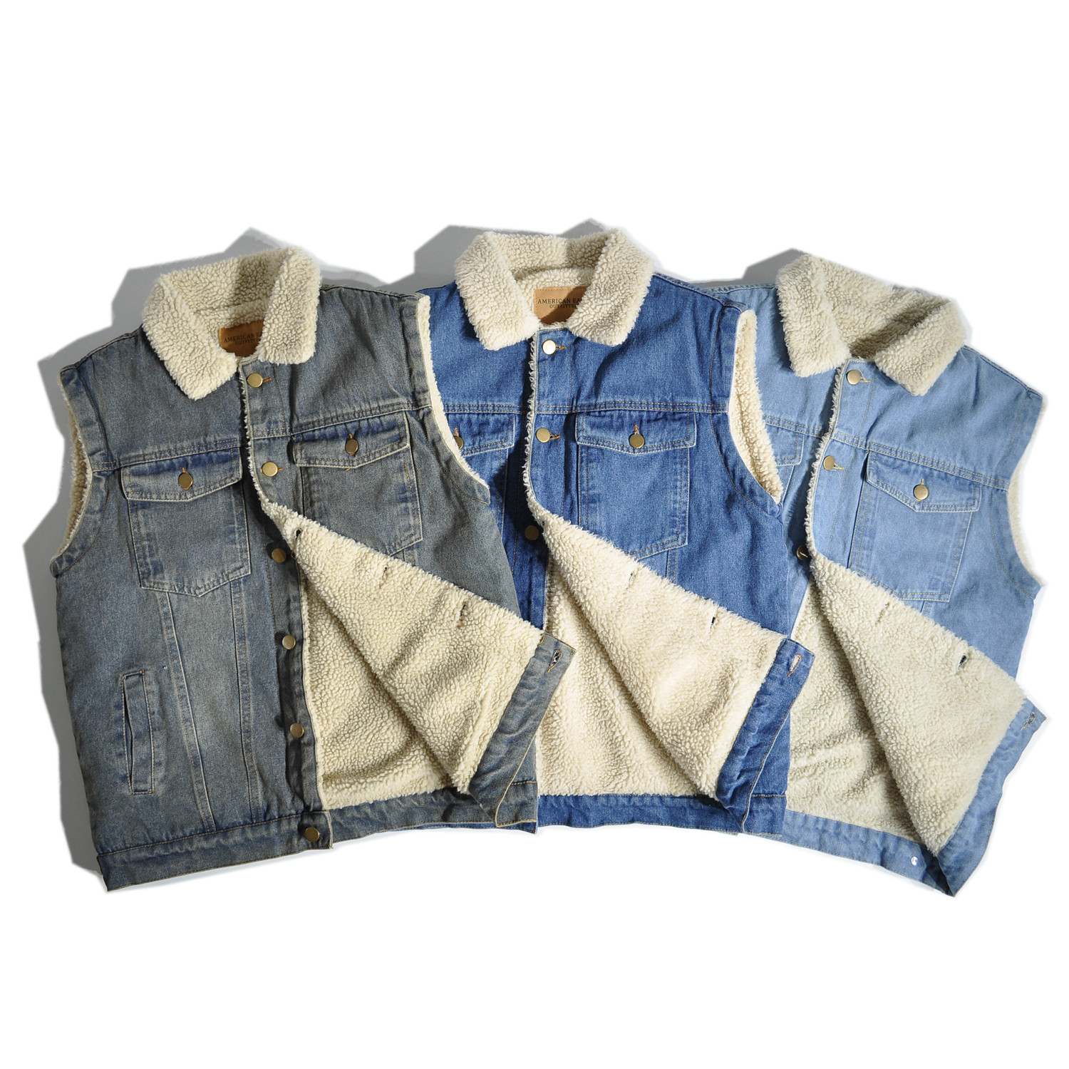重磅美式复古仿羊羔绒加厚加绒工装牛仔马甲宽松休闲保暖背心外套,男装,常规马甲,淘宝优惠券,粉丝福利购,淘宝优惠卷