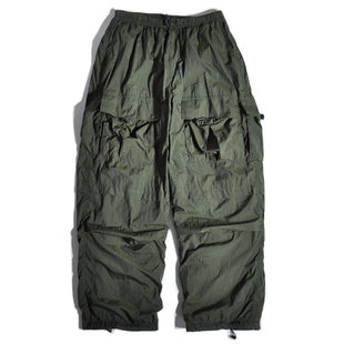 宽松直筒廓形休闲伞兵裤 美式 裤 加绒山系户外机能风大口袋阔腿工装